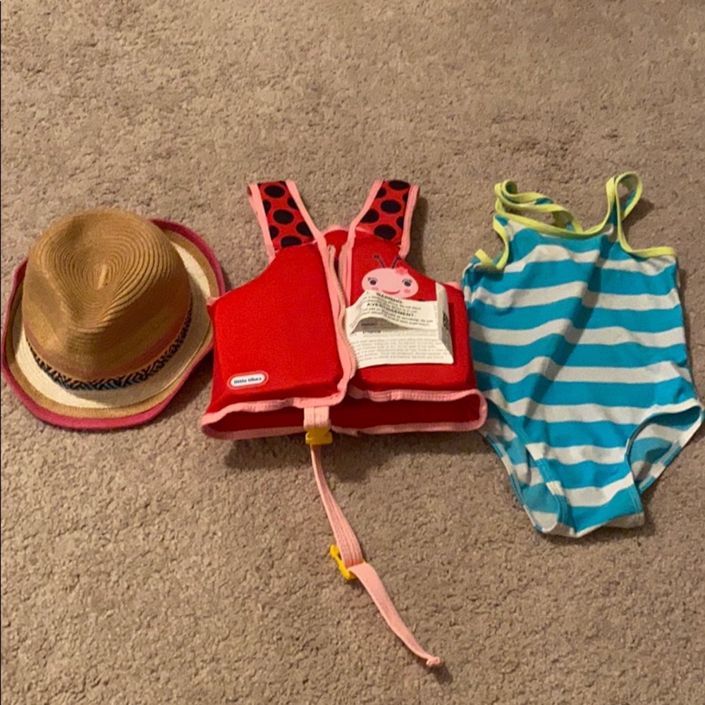 ⭐️Beach Bundle - Swim Suit, Fedora & Swim Vest⭐️